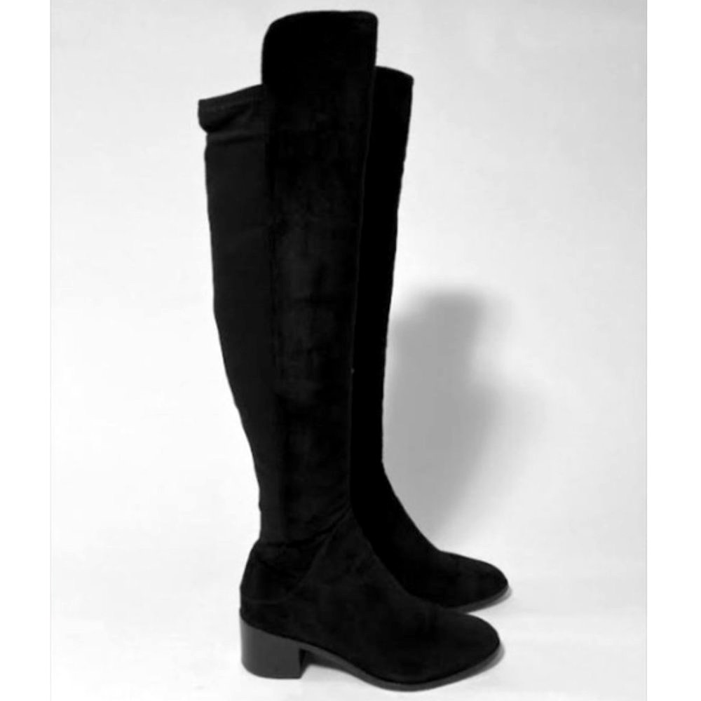 Via Spiga Classic Black Suede Over The Knee Boots Size Us 7.5 Eur 37.5